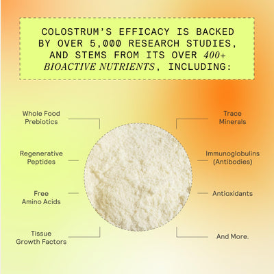 ARMRA Colostrum™ Premium Powder, Grass Fed, Gut Health Bloating Immunity Skin & Hair, Contains 400+ Bioactive Nutrients, Potent Bioavailable, Keto, Gluten & Fat Free (Unflavored | 30 Servings)