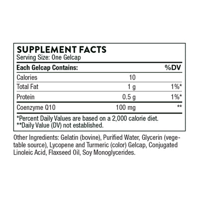 THORNE CoQ10 (Formerly Q-Best 100) - 100mg Optimally Absorbed Ubiquinone - Gluten-Free Dietary Supplement Support for Heart Health & Brain Function - 60 Gelcaps